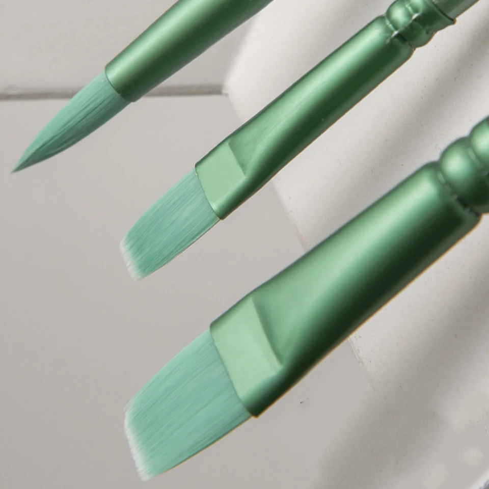 Watercolor Paint Brush Set Long Handle Nylon Bristles