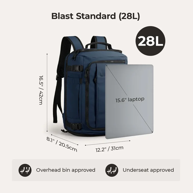 BAGSMART Extended Travel Backpack 38L Vacuum Compression Backpack Women School Laptop Bag Large Capacity Men's Backpacks 3