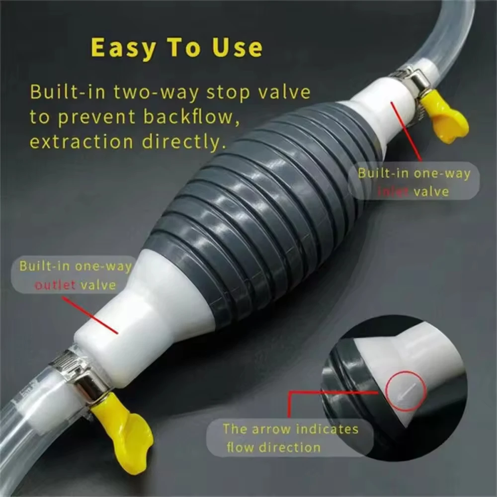 Hand Fuel Pump Car Fuel Tank Sucker Oil Transfer Two Stop Pump Powerful Suction Petrol Diesel for Car Motorcycles Trucks Oil Syringe Pump Liquid Transfer Pump