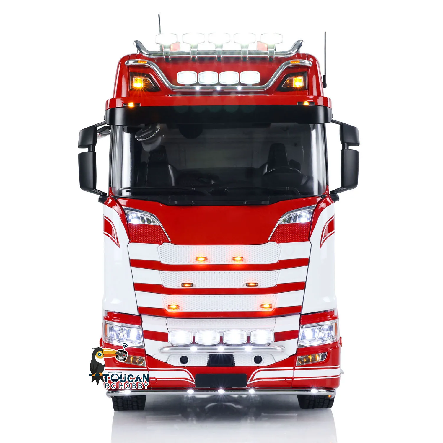 Toys 1/14 770S RC Tractor Truck 6x6 Metal Chassis Light Sound Smoke 3-speed TOUCAN Painted Finished Smoke Controlled Car Vehicle 4