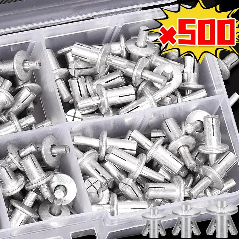 7mm/9mm/11mm Hammer Drive Rivets Aluminum Core Rivets Round Head Knock Type Expansion Screw for Furniture Cabinets Fixed