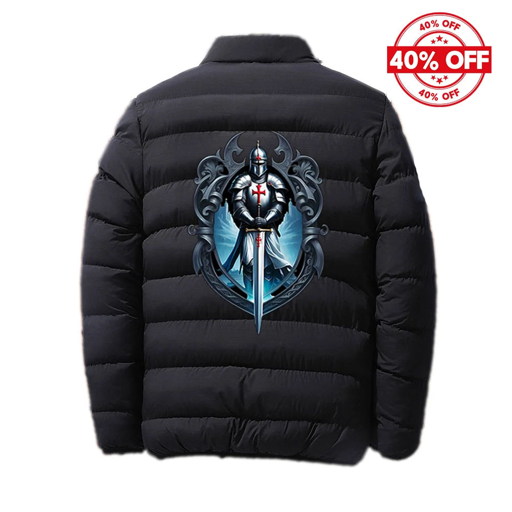 Cotton Hoodie Jacket Autumn Winter Knights Templar Pattern