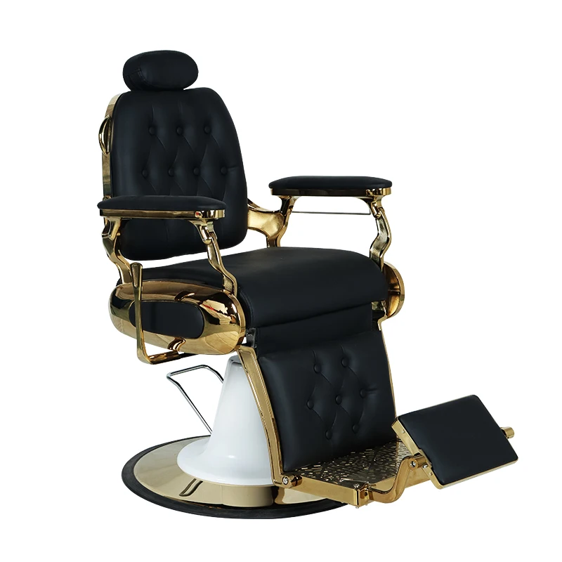 

Men's oily hair salon chair can be folded down, rotated, and shaved. Net red retro hair clipper chair