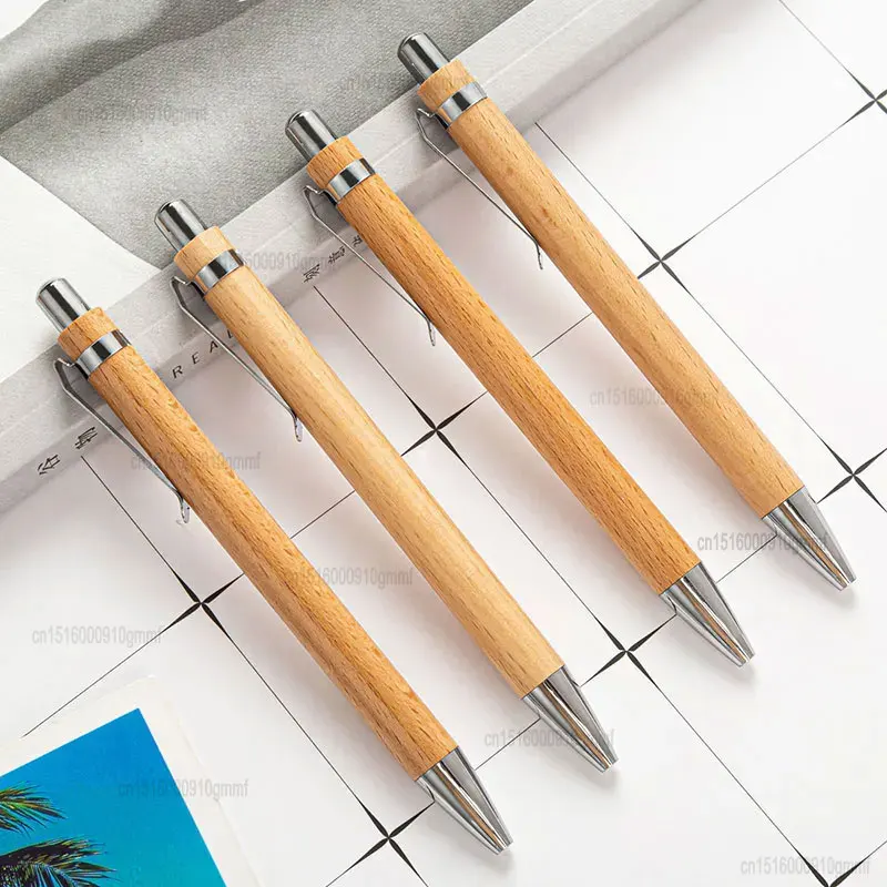 2/4/8/10/20/30/50Pcs Bamboo Wood Ballpoint Pen 1.0mm Bullet Tip Blue Black Ink Office School Writing Business Signature Ball Pen