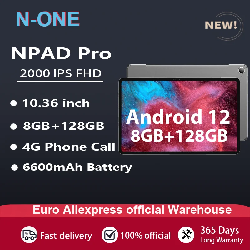 Android12 タブレット N-one NPad Pro 10.36インチ 8G +128G 4G LTE+Wi 