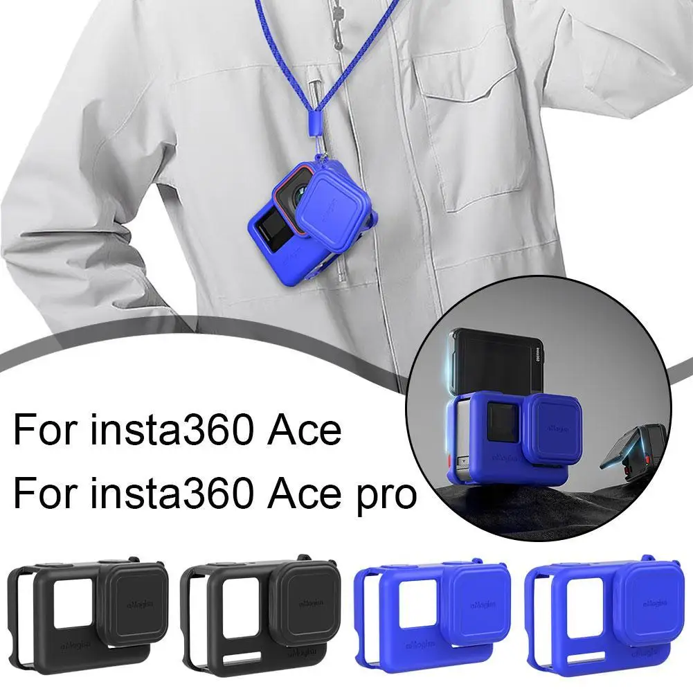 

1pc For Insta360 Ace/Ace Pro Silicone Protective Case Scratches-resistant Protective Cover Sports Camera Protector Accessories