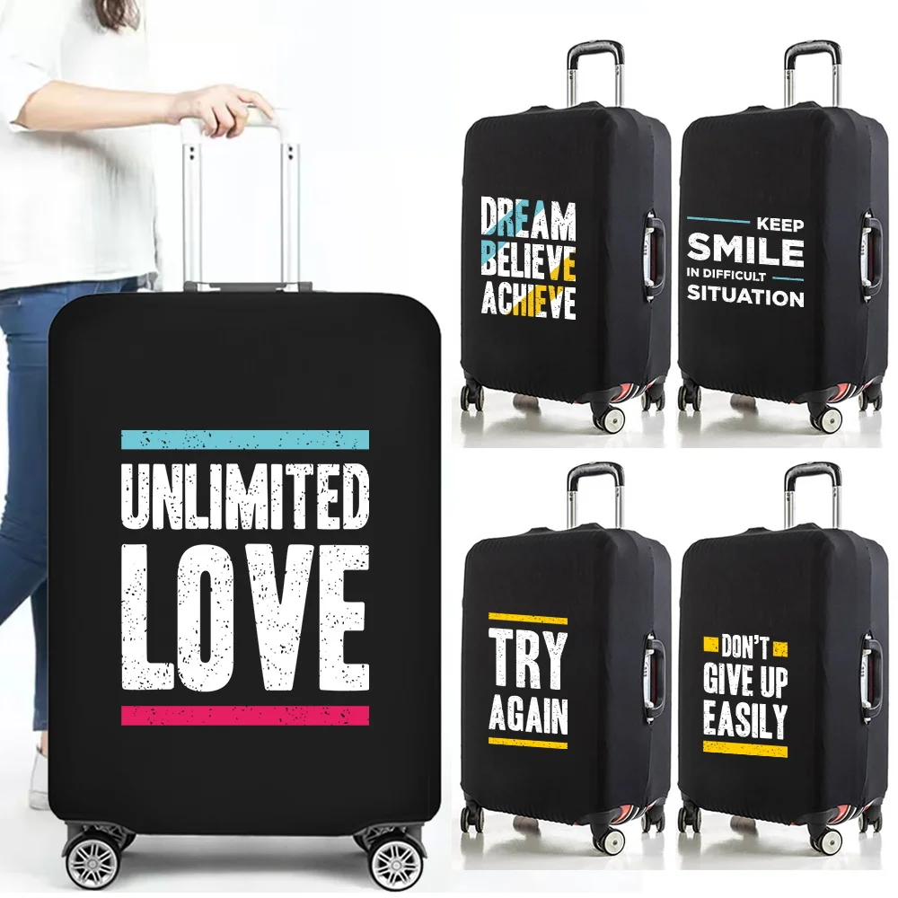 

Thicker Travel Luggage Protective Cover Suitcase Case Cover Phrase Print New Travel Accessories Elastic Luggage Cover Suitcase