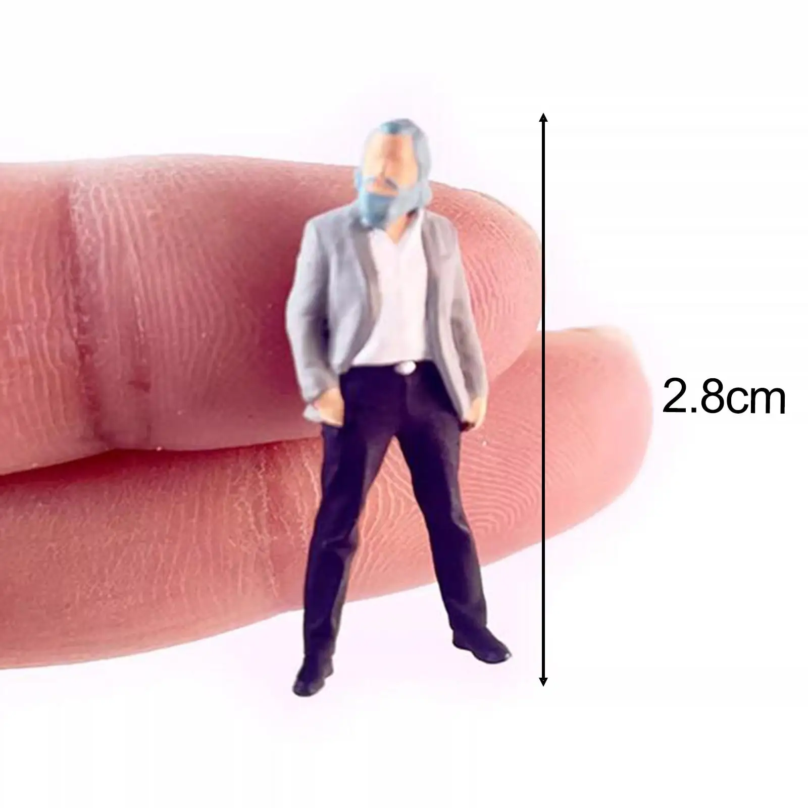 3Pcs 1:64 Scale Women Men Figures Man in Hat Tiny People Model in Suit for Sand