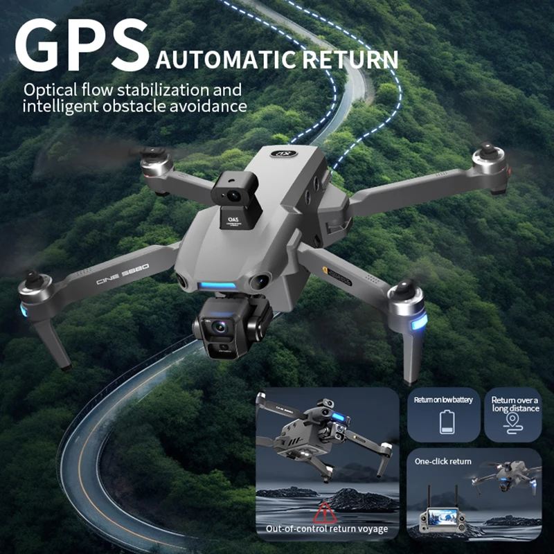 Nuovo Drone 2026 con Doppia Fotocamera 8K, Schermo Grande da 5,5 Pollici, Controllo dell'Aereo, Gimbal a 3 Assi, GPS, Ritorno Automatico, Elicottero Giocattolo - Image 5