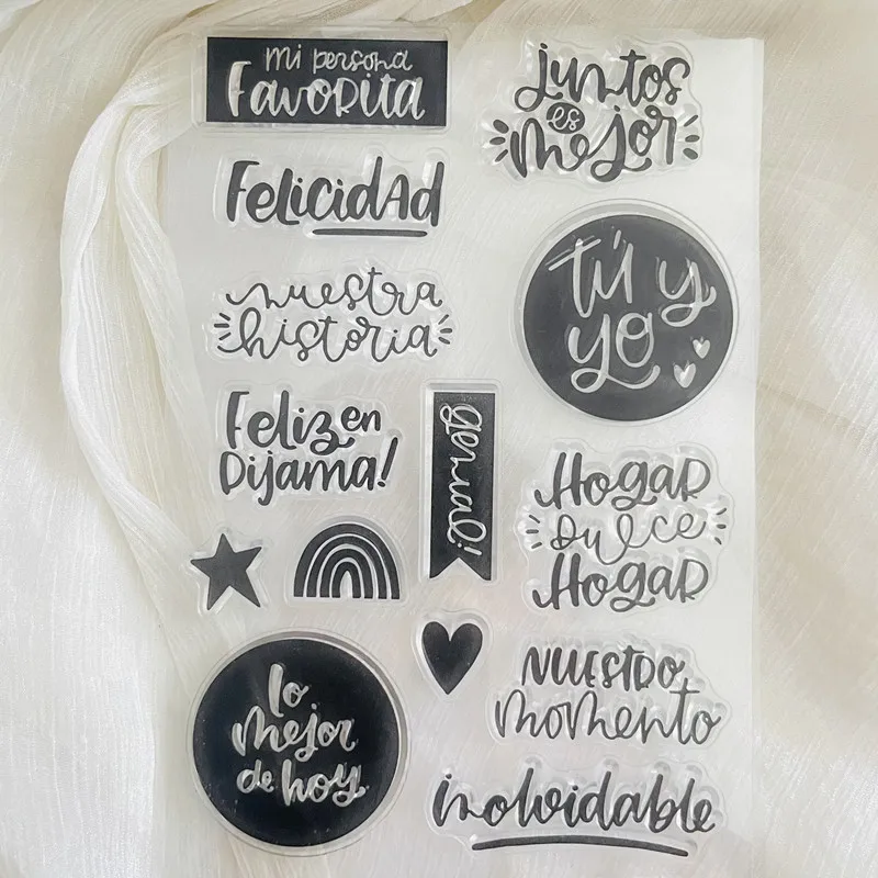new Spanish Word phrase Clear Stamp Transparent Silicone Stamp Seal