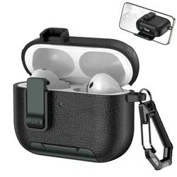 SecureLock Cortex Case with Hook Attachment - AirPods 1 (Black green)