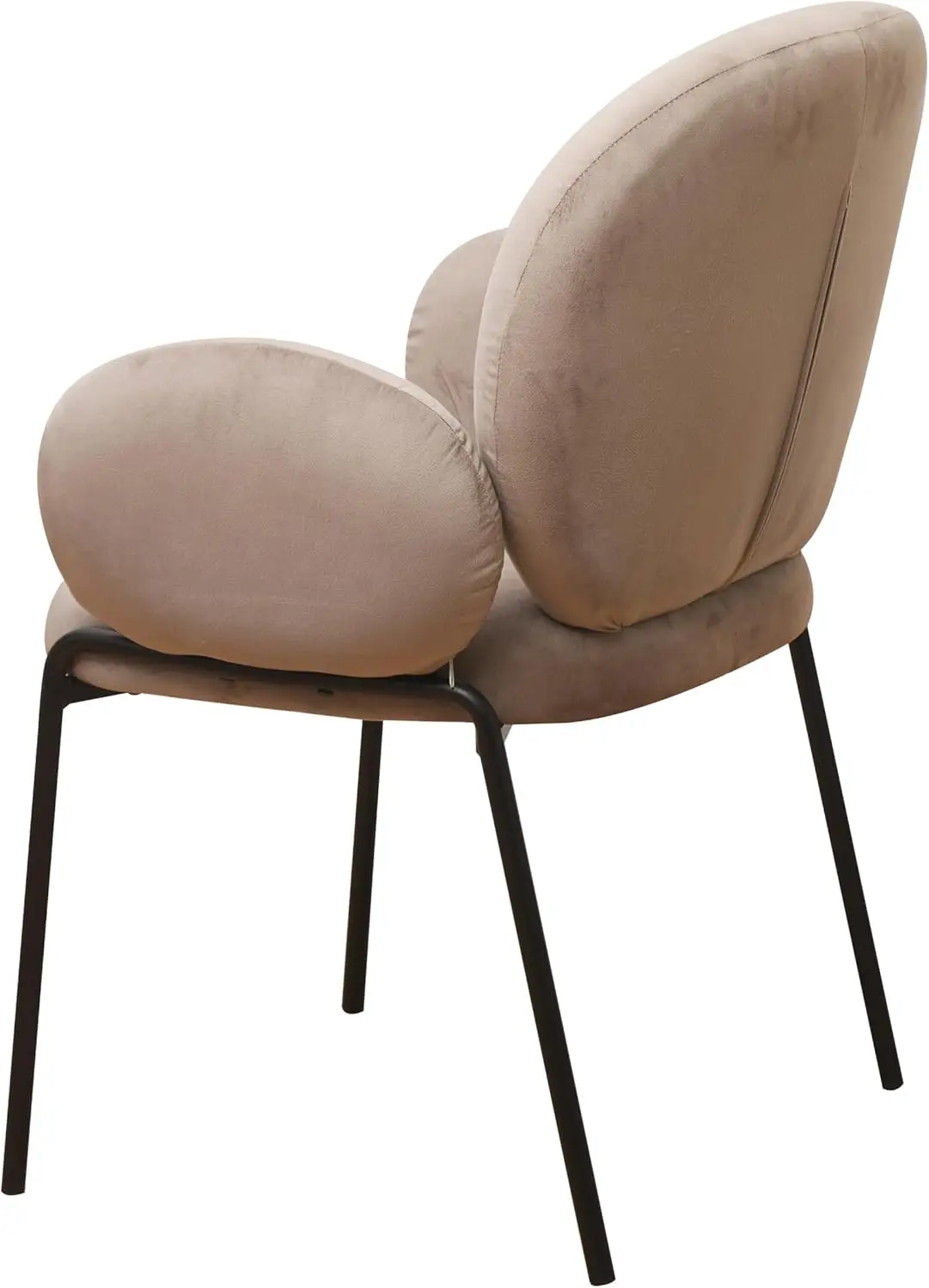 Modern Upholstered Arm Chair. Dining Velvet. Sturdy Metal Legs. Heavy Duty. For Living & Dining Room. Gray.