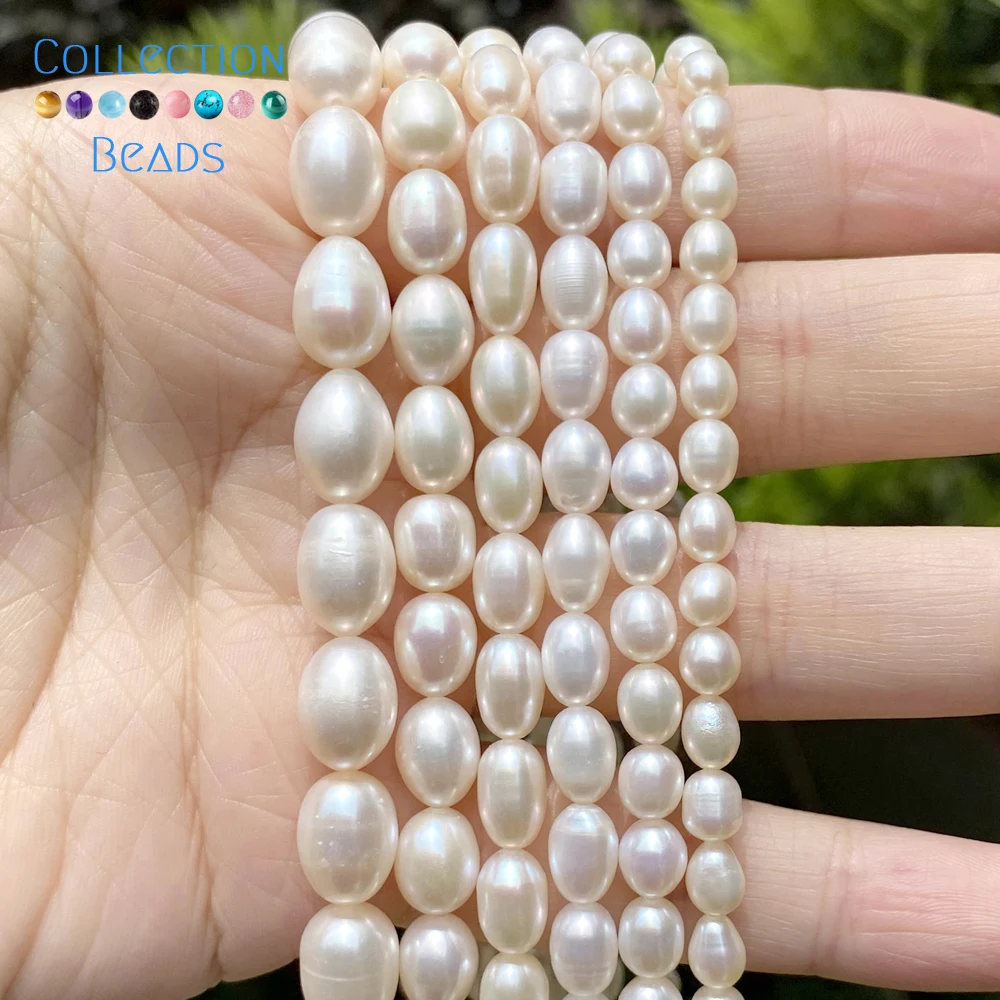 100% Natural Freshwater Pearl Wholesale A/AA/AAA High Quality Rice Shape  Beads For Jewelry Making DIY Bracelets Necklace