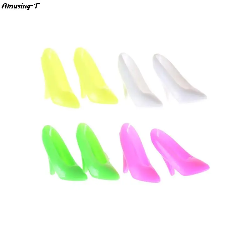 

Random Color 10 Pairs Fashion High Heel Evening Party Wear Shoes For Doll Clothes Dress Accessories Kids Gift