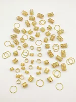 80pcs  Hair Braiding Metal Cuffs DIY Hollow Out Hair Ring Dreadlocks Beads Hair Braid Rings Clip Dread Decoration/Accessories - Image 3