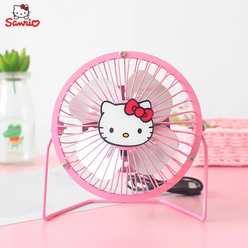 Kawaii Sanrio Hellokid Kerokero Keroppi Fan Anime Mini Desktop Usb Iron Fan Cute Girl Heart Student Squisito Regalo Estivo