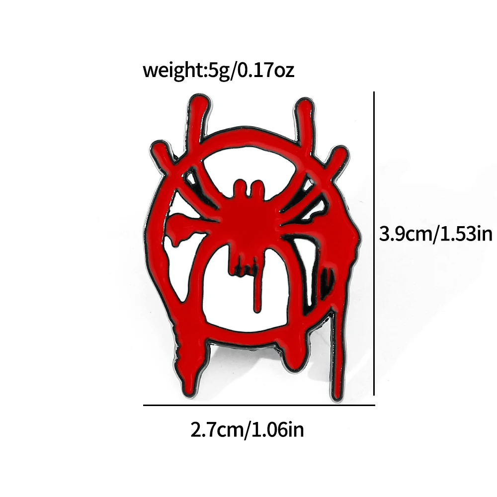 Creative Cartoon Brooch Personalized Spider Shaped Enamel Pin Backpack Clothing Jewelry Metal Badge Accessories Gift 2 Pcs enamel pins metal brooch enamel brooch