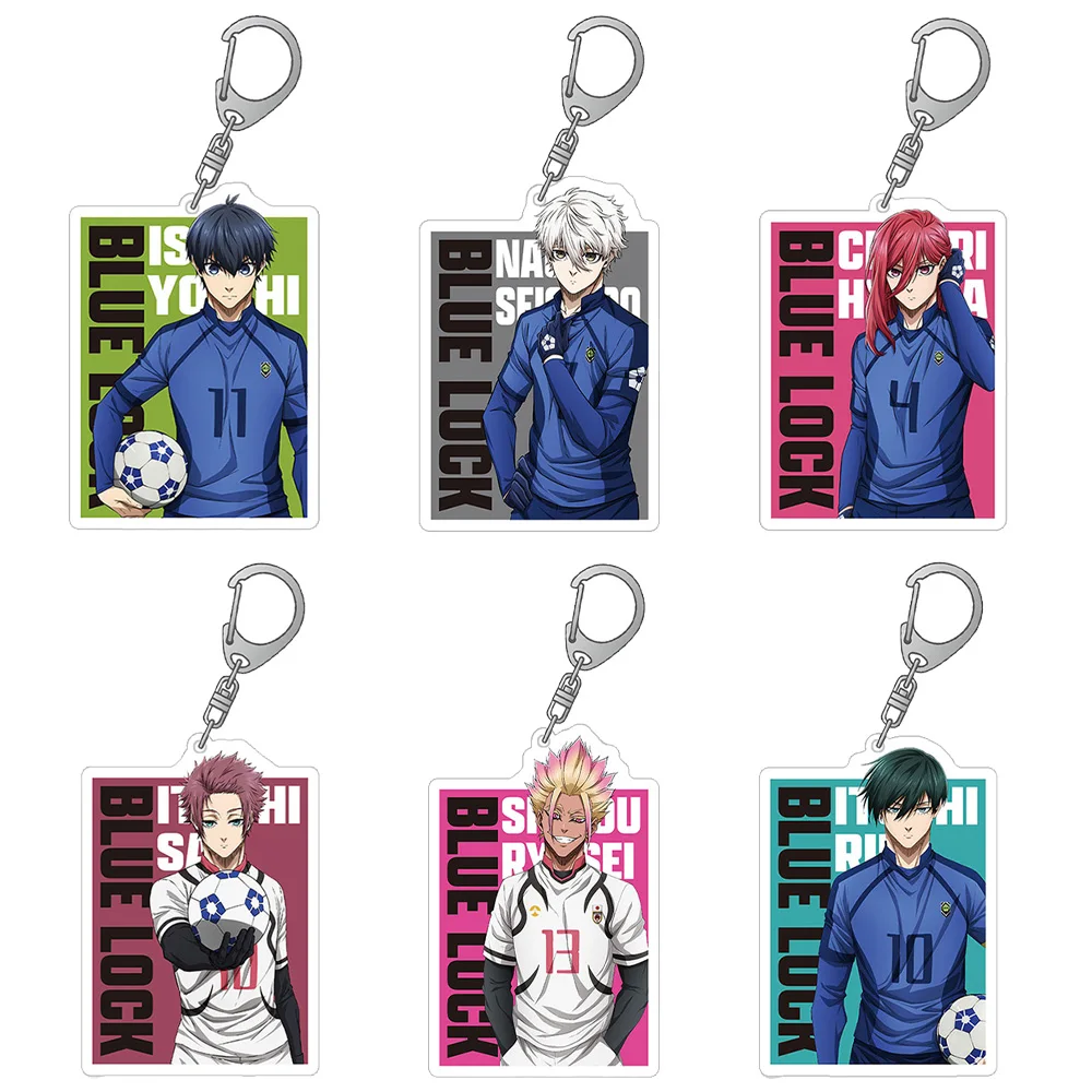 블루 잠금 캐릭터 포스터 Tabito Karasu Yoichi Isagi Seishirou Nagi Ryusei Shidou 애니메이션 아크릴 열쇠 고리 가방 펜던트 장난감 선물