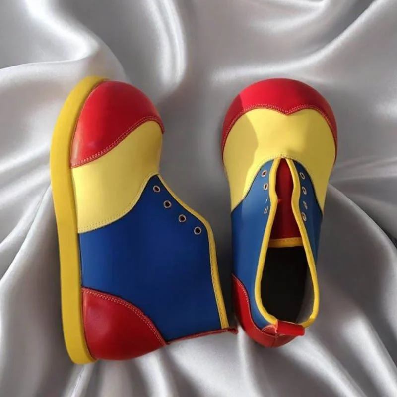Two Layer Cowhide Clown Boots Festival Performance Wear Giant
