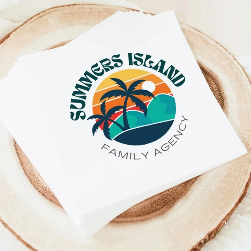 

50pcs Any photo text Custom Full Color Napkins | Custom Logo Napkins | Custom Photo Napkins | Full Color Cocktail Napkins