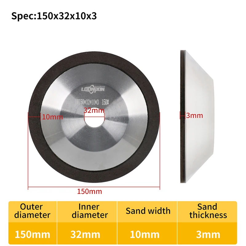 100/125/150mm Diamond Grinding Wheel Cup Grinding Wheel Circle for Milling Cutter Tool Carbide Metal Tungsten Steel grinding disc abrasive wheel grinding wheel