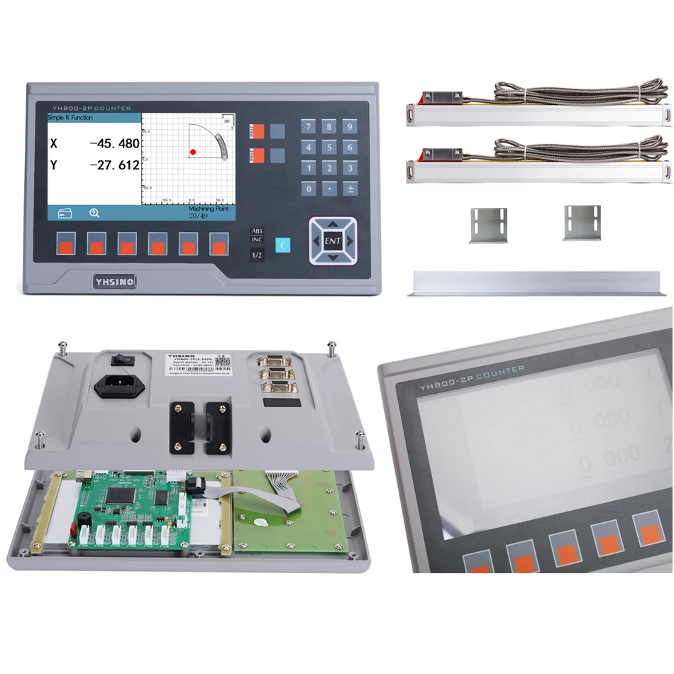 

YH800-2P YH800-3P 14 Languages BIG LCD DRO Digital Readout Set Kit 5U 5V TTL Linear Encoder Optical Line Scales Dimensions