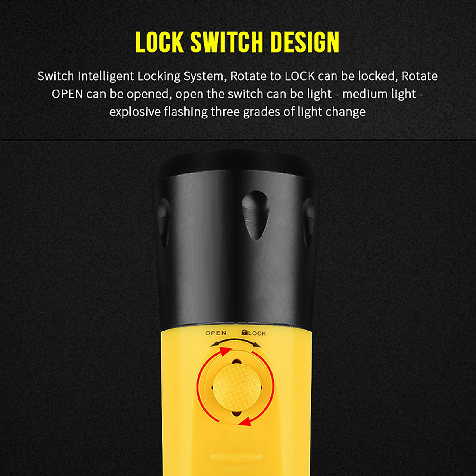 Description Picture 3 of itemL2 Scuba Diving Flashlight Stepless Dimming LED IPX68 Underwater 100 Meters Diving Light With Built-in 15000mAh Rechargeable