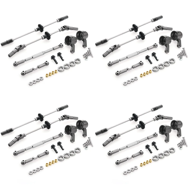 

4X Upgrade Steel Gear Bridge Axle Gear Steering Cup Kit For MN D90 D91 MN99 MN99S 1/12 RC Car Spare Parts,F+R