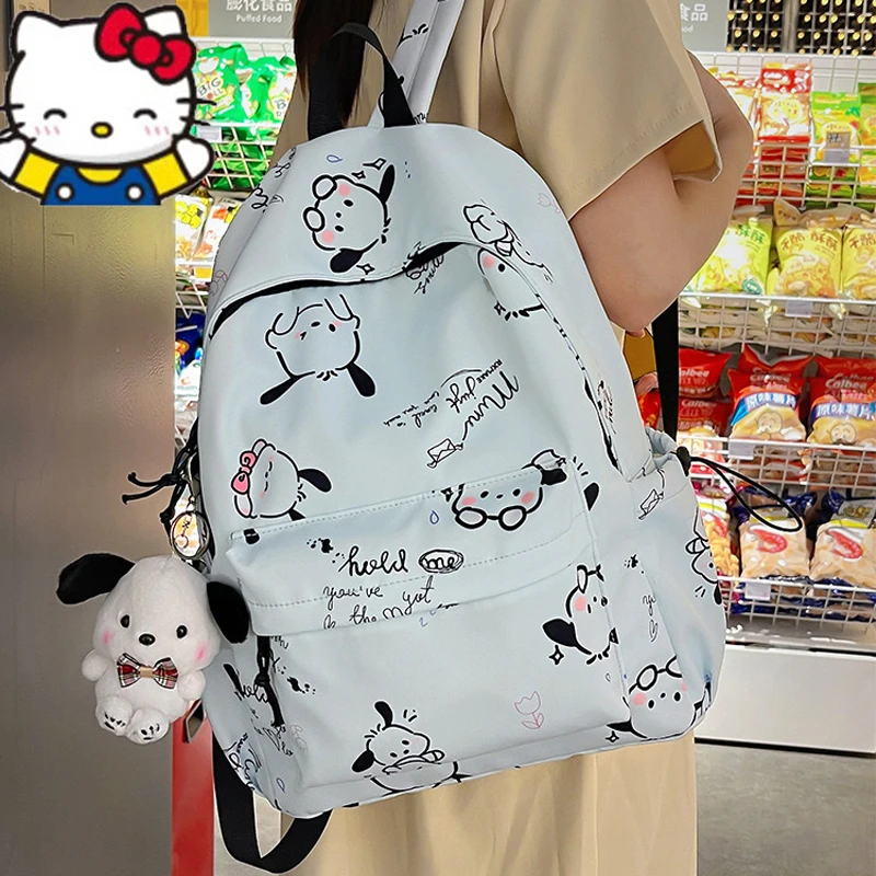 

Kawaii Sanrio Cinnamoroll Cartoon Book Bag Bag Girl Heart Couple Backpack College Students Large Capacity Net Red Shoulder Bag