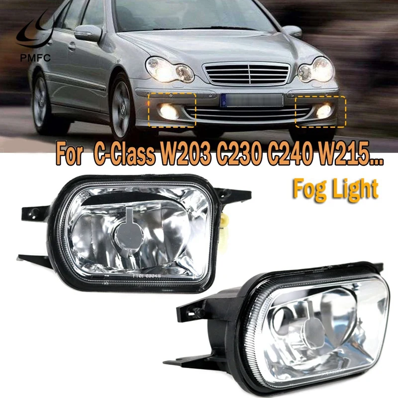 

Pair Front Bumper Fog Lamp Light For Mercedes-Benz W203 C320 &SLK230 2001-2004 2158200556 2158200656