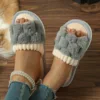 Fashion Women Slippers Cotton Plush Warm Female Light EVA Flat Bottom Non-slip Comfortable Slides Winter Autumn House Shoes 1