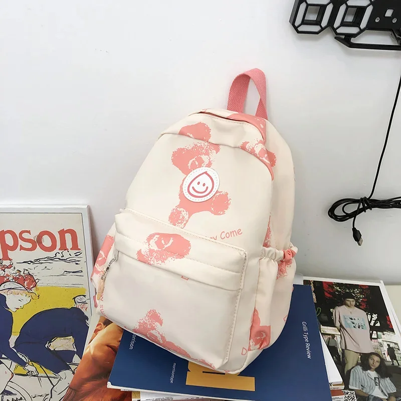 

Female Teenager Cute Cartoon Book Bag Girls Travel Small School Bags Backpack Ladies Waterproo Nylon Fashion Women Kawaii