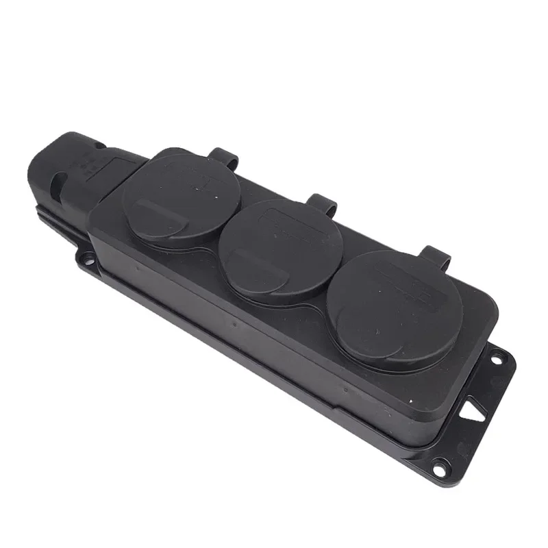 Power Strip EU German 3 / 4 Ways Outdoor Waterproof Outlet Rain Plug with Cover Germany Russia Wireless Extension Power Strip IP54 16A 3500W