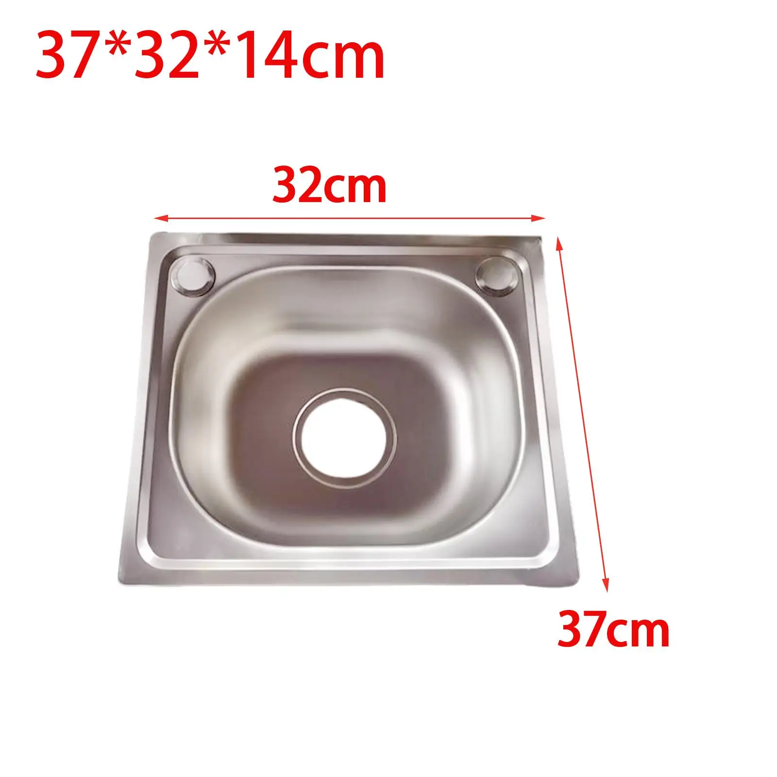 Topmount Stainless Steel Kitchen Sink Quickly Drainage Rectangle 37cmx32cm Heavy images - 6