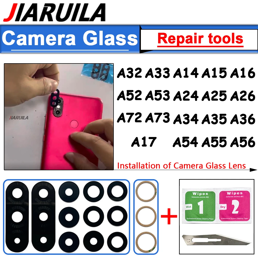 10-Pack Rear Camera Glass Lens with Adhesive