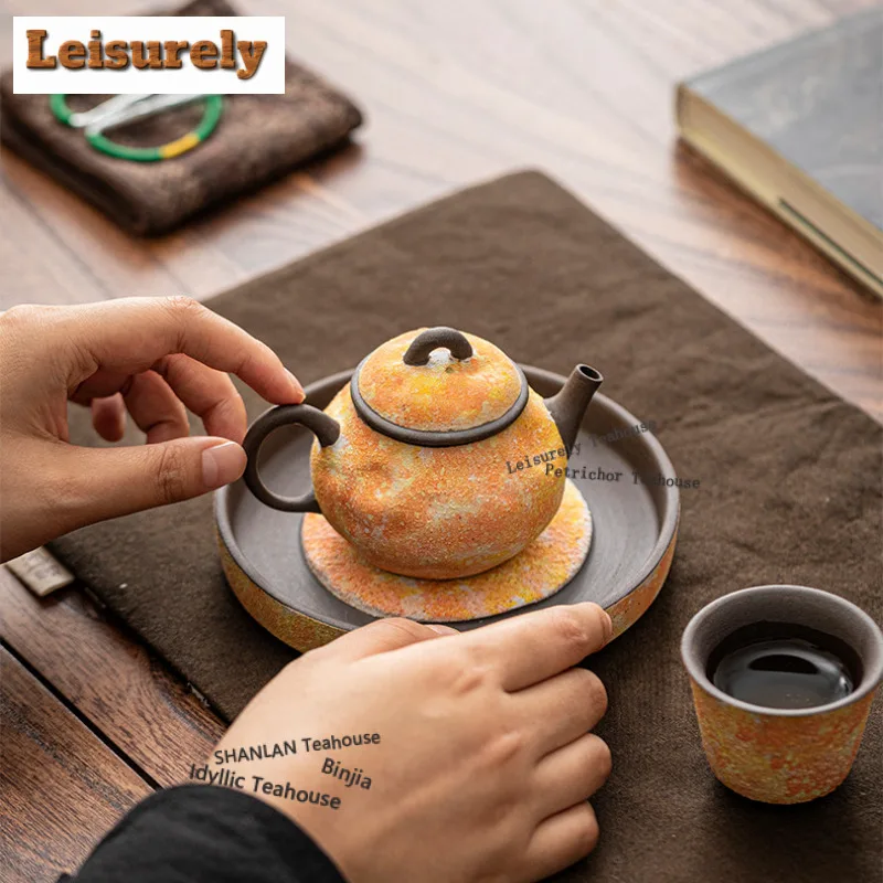 125ML Mineral Rocks Teapot Aesthetic Tea Infuser Pot Tea Maker Kettle With Ball Hole Tieguanyin Teaware Supplies Gift Ornaments