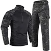 Ruins Camo Tactical Sets Men Breathable Quick-dry Training T Shirts Multi-pocket Wear-resistant Cargo Pants 2 Pcs Suits Hunting 2