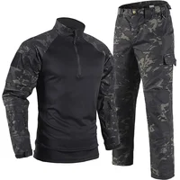 Ruins Camo Tactical Sets Men Breathable Quick-dry Training T Shirts Multi-pocket Wear-resistant Cargo Pants 2 Pcs Suits Hunting 2