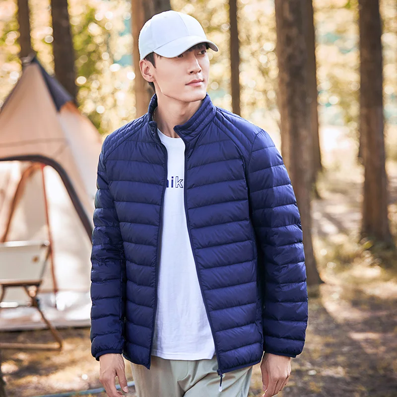 

Pioneer Camp Winter Men's Down Jacket Outdoor Short Stand Collar White Duck Down Waterproof Warm Lightweight Coat AYR205136