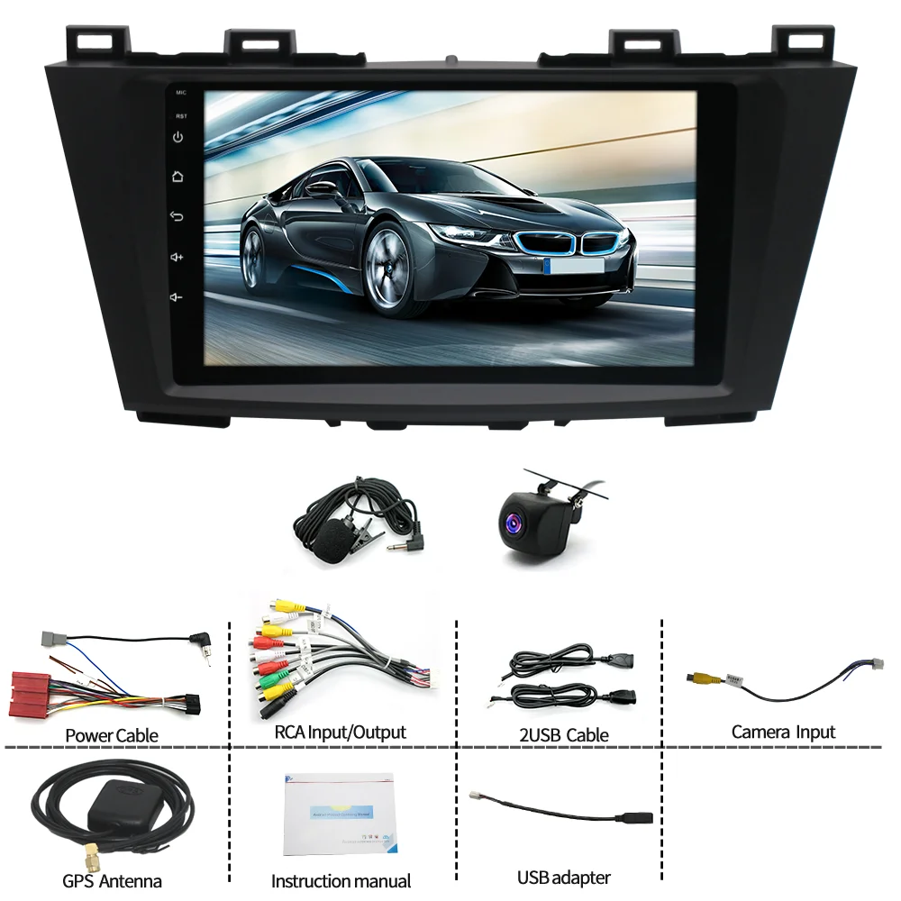 9 Inch Android 13.0 2GB+32GB For Mazda 5 2010-2015 Car GPS Navigation Multimedia Player Radio Tape Recoder Head Unit DSP Carplay
