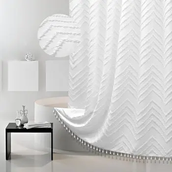 1Pc Boho tenda da doccia nappa tessuto tende da bagno impermeabili con ganci tenda da bagno moderna accessori per il bagno 1