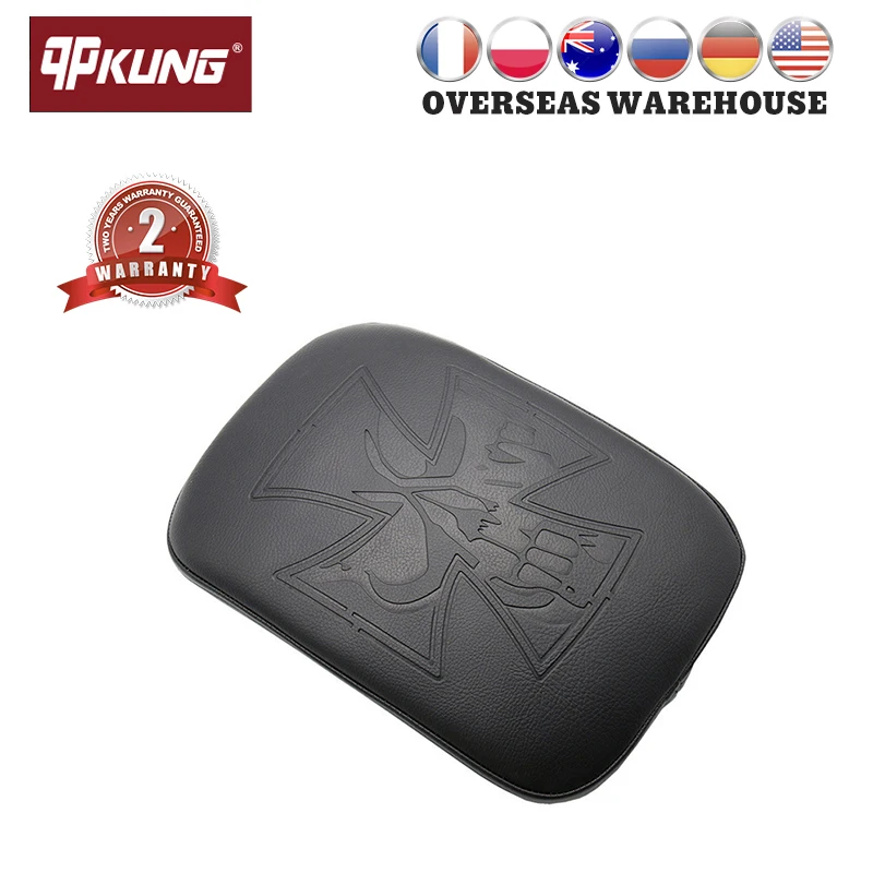 

qpKung New Motorcycle Black Suction Cup Rear Pillion Passenger Pad Seat Universal For Harley XL883 1200 48 72 Retro Cushion