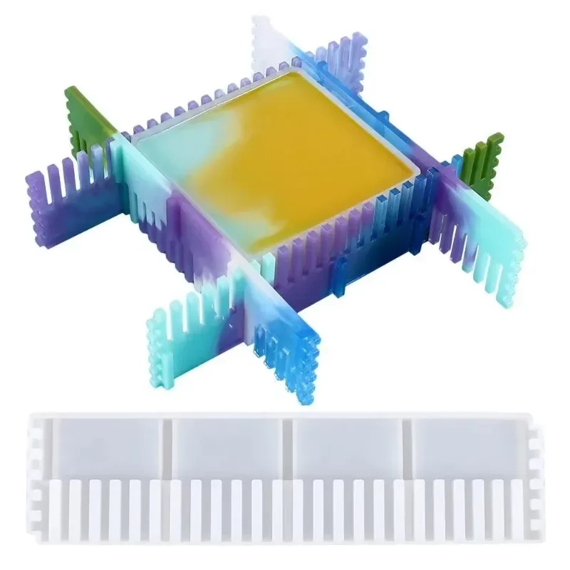 Adjustable Frame Bracket Silicone Epoxy Resin Mold DIY Drawer Divider Storage Shelves Craft Making Tools Home Decoration