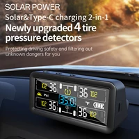 Tire Pressure Monitor with 4 External Sensors LCD Display  Solar and Type-C Charging Temperature for Car SUV Off-Road Vehicle - Image 4