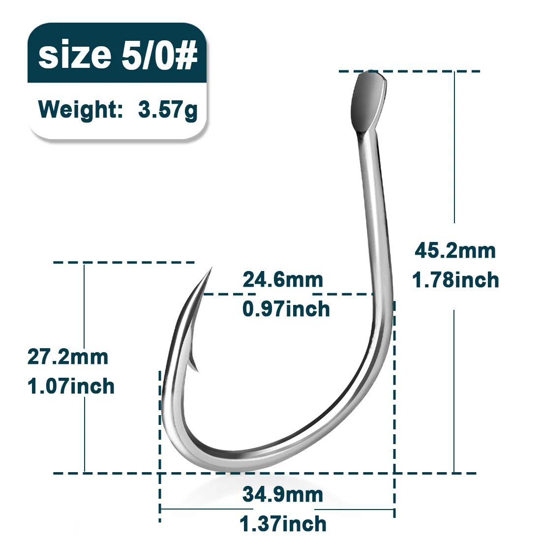 FUSIGO 60pcs Saltwater Fishing Hooks - Stainless Steel Circle Hooks, Sharp Barbed, Sizes 1/0 To 10/0 - View #5