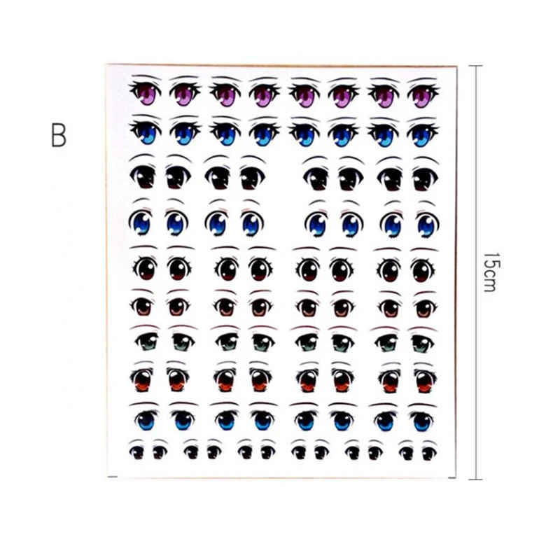 Eyes Water Stickers Homemade Ultra Light Clay Doll Flip Mold Diy Pottery Doll Face Decoration Anime Character Eye Stickers