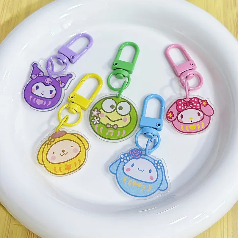 

Kawaii Sanrio Anime My Melody Kuromi Cinnamoroll Cute Cartoon Keychain Sweet Simple Backpack Pendant Cute Things for Girls