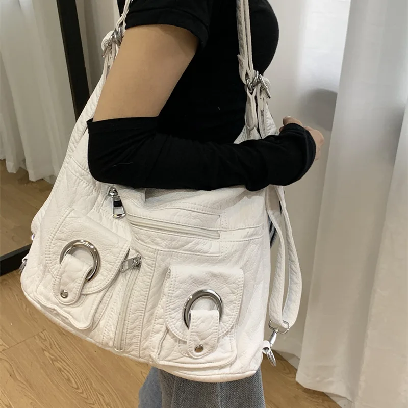 2025 Korean version personalized simple and versatile single shoulder diagonal cross bag for class commuting bag, large capacity