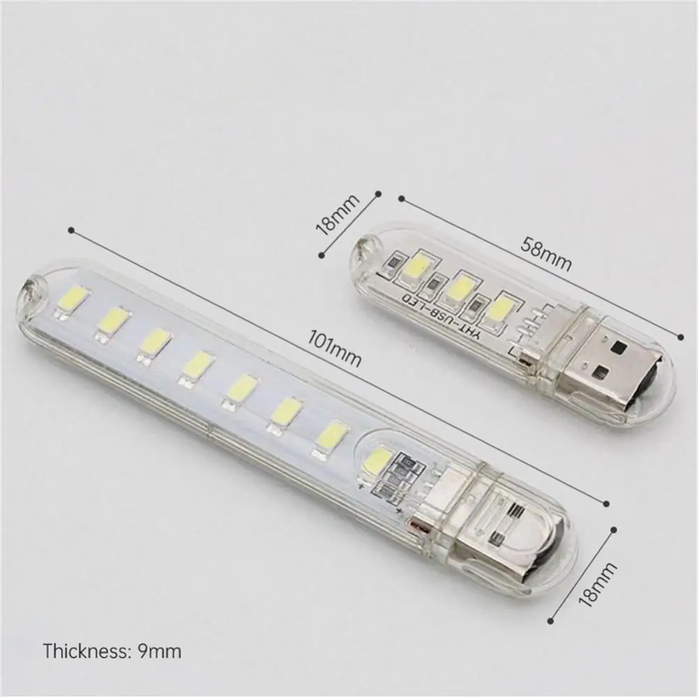 Mini Portable USB LED Book Light DC5V 3leds 8leds For Power Bank PC Laptop Notebook