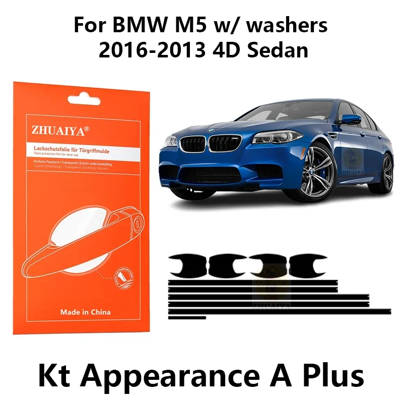 

Защитная пленка ZHUAIYA для красок дверной ручки, ТПУ, PPF для BMW M5 w/шайбы 2016-2013 4D, автомобильные аксессуары